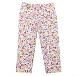Lilly Pulitzer Size 10 Floral Lady Bugs Capri Pants zipper / button closure